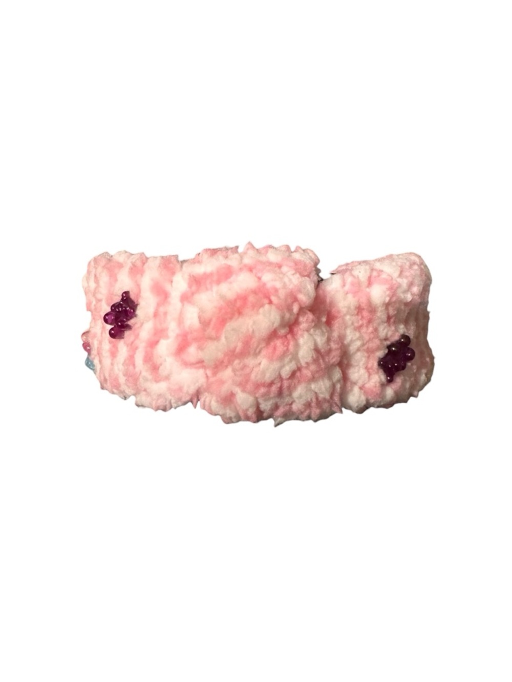 Plush Pink Kids Headband with Gummy Bear Detail